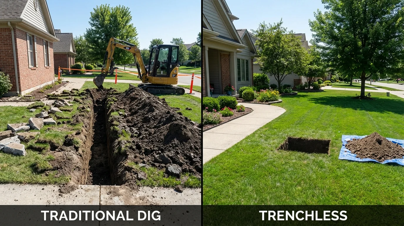 Trenchless sewer repair with minimal yard damage versus traditional excavation in Wauchula, FL